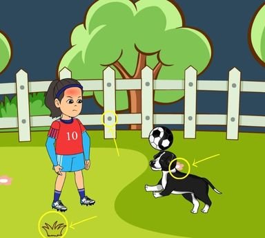 3 differences in this girl playing with a puppy image